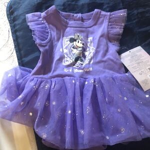 Disney 100 NWT Purple Minnie Mouse Onesie dress